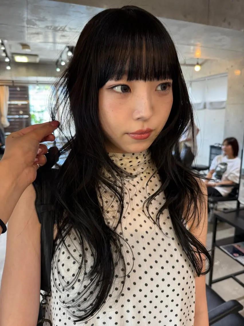 ロング ハッシュカット レイヤーカット ロング シャギー ウルフカット レイヤーカット\ウル フ　chinatsuのヘアスタイル