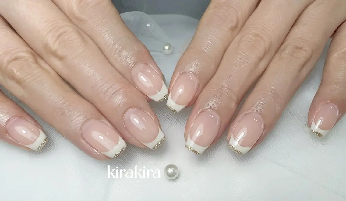 ネイル ドット フレンチネイル ジェルネイル マグネットネイル ニュアンスネイル Kirakira Nail salonのネイルデザイン
