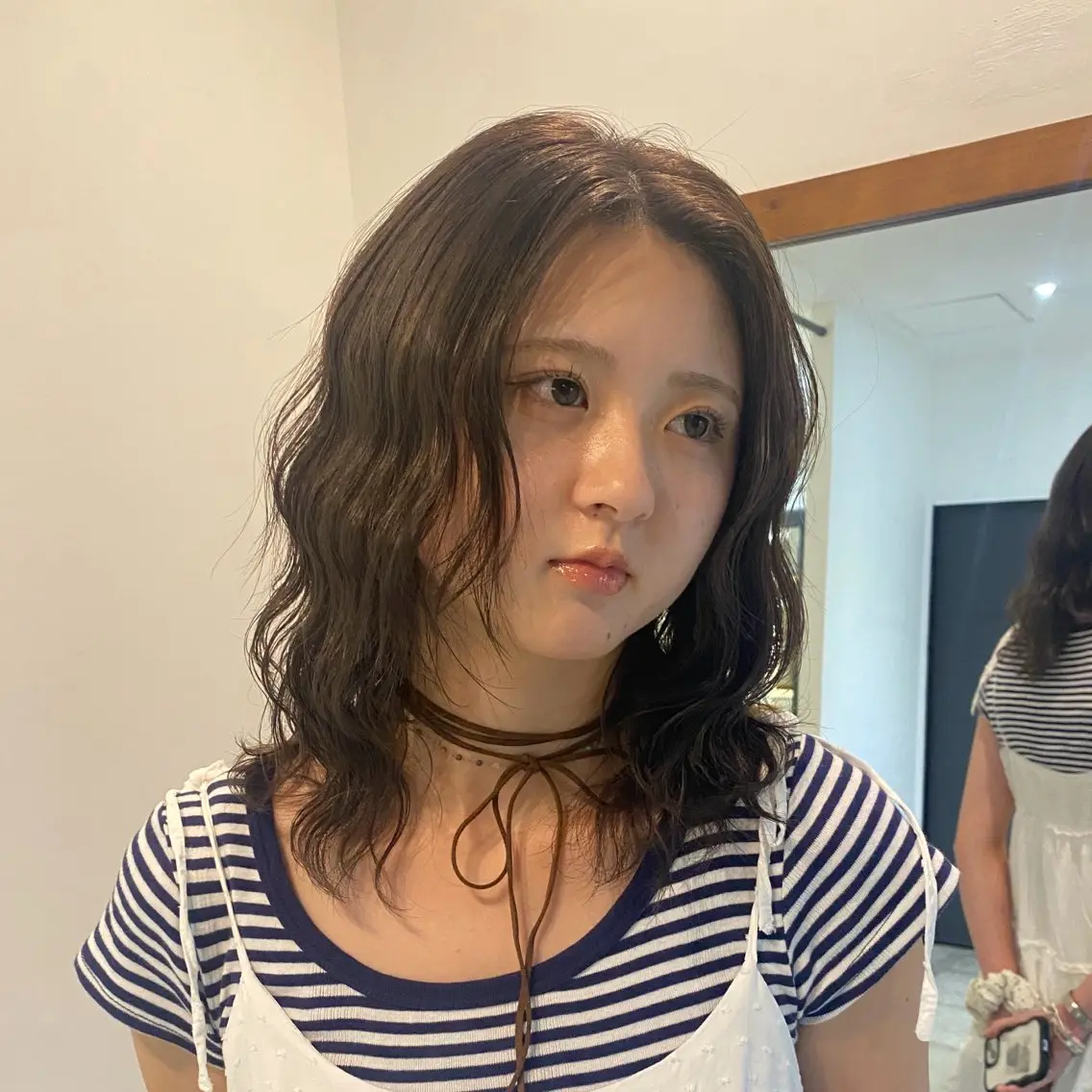 セミロング カラー ヘアカラー パーマモデル／ カラー／ﾓﾓｶのヘアスタイル
