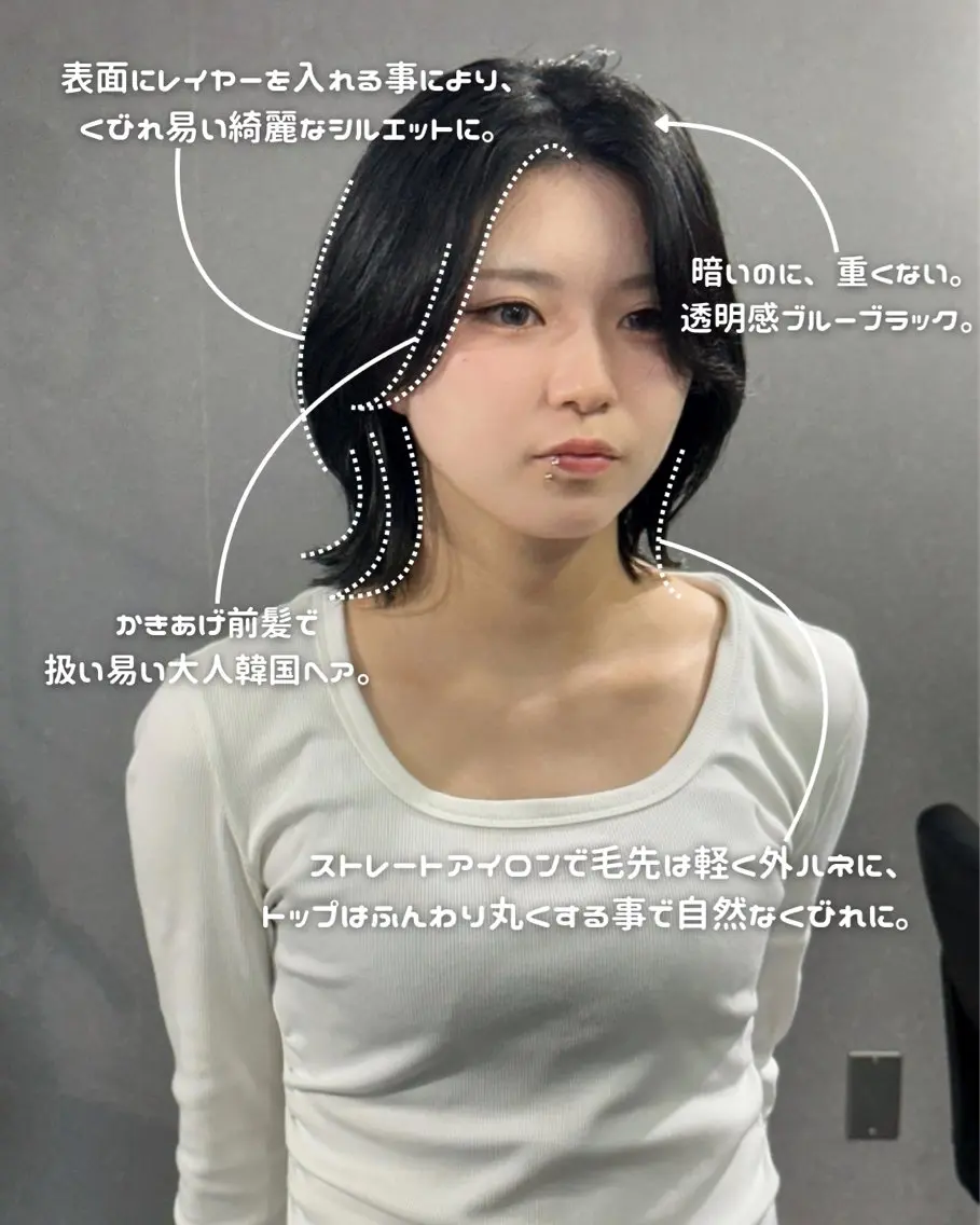 ミディアム カラー マエダルイ🌐 レイヤースタイルのヘアスタイル