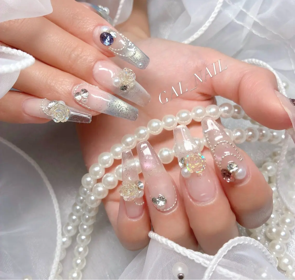 ネイル 長さ出し ロングネイル マグネットネイル 持ち込み ハンドネイル ハンドケア GAL_NAIL Miraiのネイルデザイン