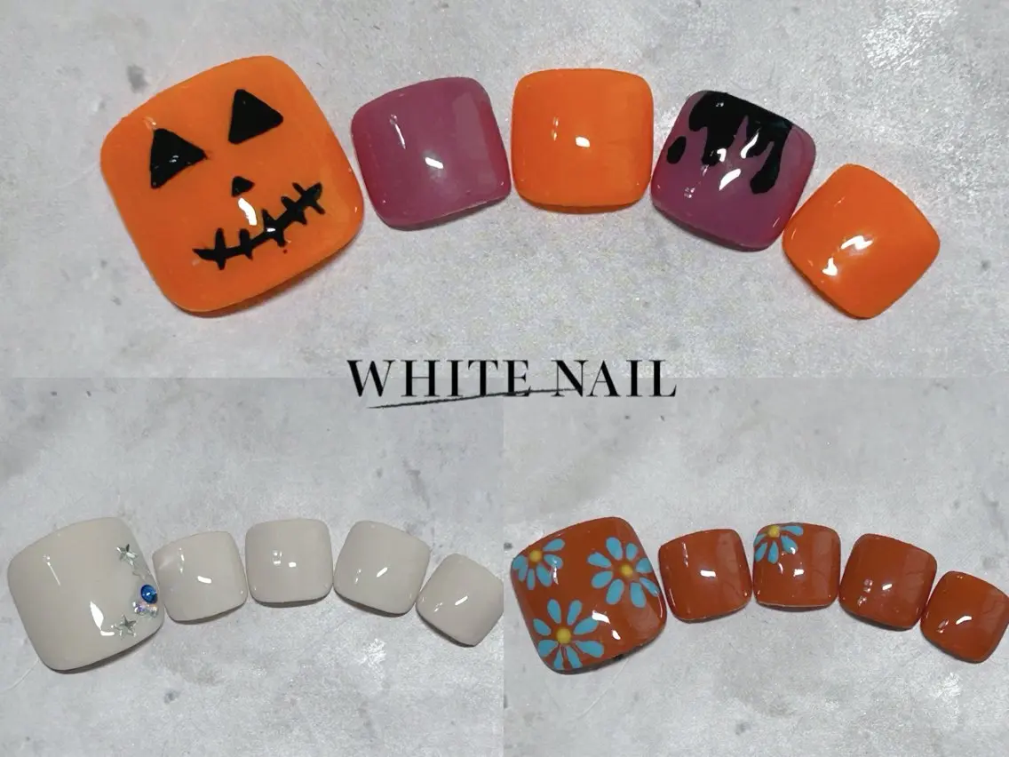 ネイル フットネイル シンプルネイル フットネイル WHITE NAIL ホワイトネイルのネイルデザイン