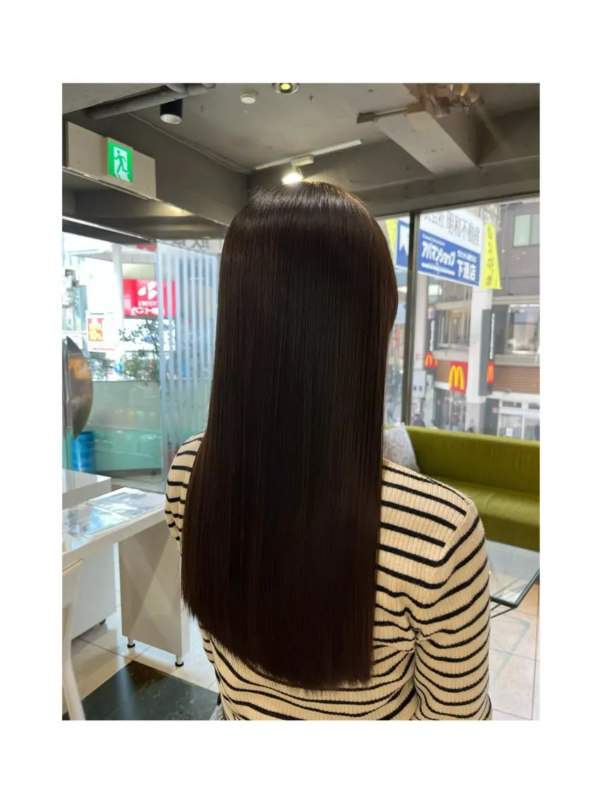 ロング 縮毛矯正 うえだ りおのヘアスタイル