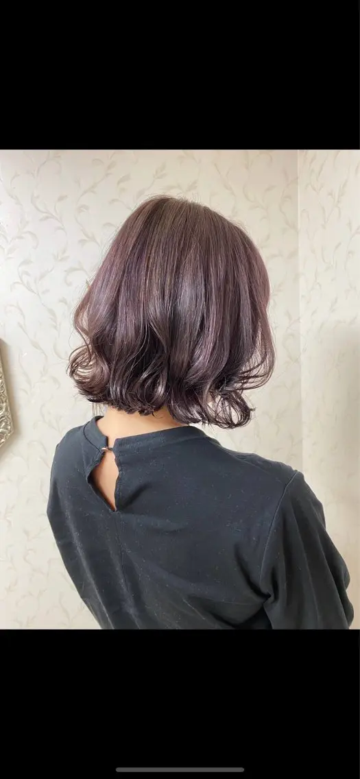 ショート カラー ベージュカラー パープルカラー ボブ カット ヘアカラー トリートメント erika /韓国ヘアのヘアスタイル