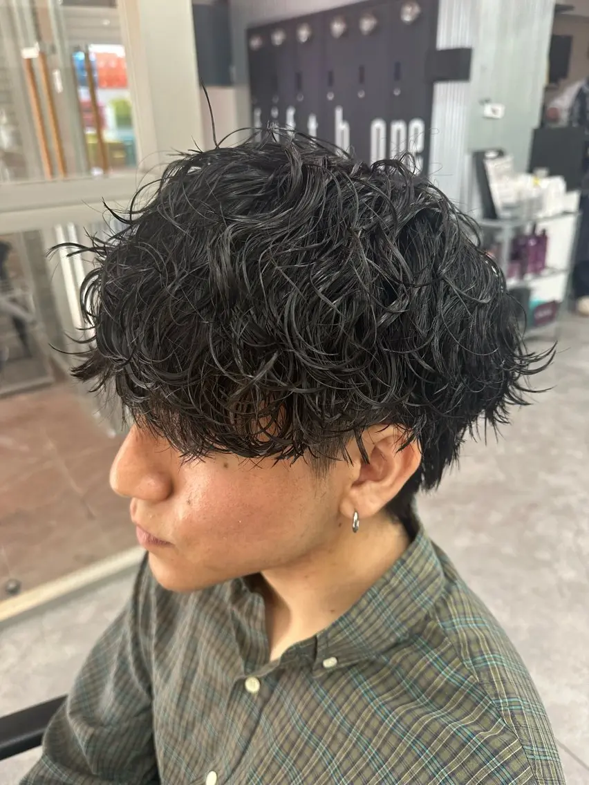 ミディアム ミディアムパーマ メンズ特化🔥 渡邉愛斗のヘアスタイル