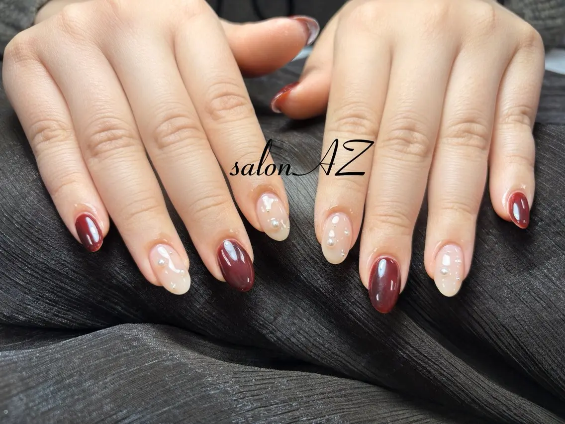 ネイル 長さ出し フットネイル フレンチネイル マグネットネイル ニュアンスネイル ハンドネイル salon AZのネイルデザイン