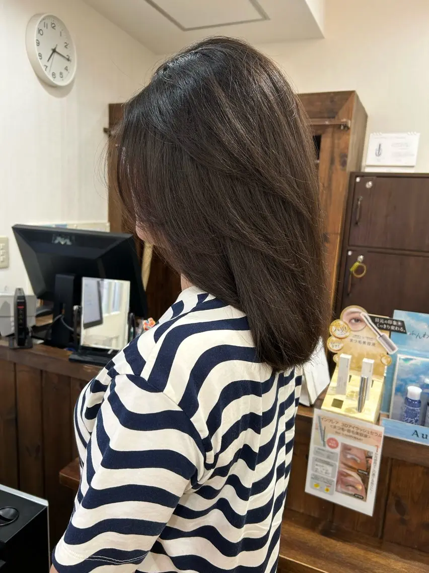 セミロング 顔周りカット レイヤーカット カット 🦋メンズカット/パ ーマモデル紀輔🦋のヘアスタイル