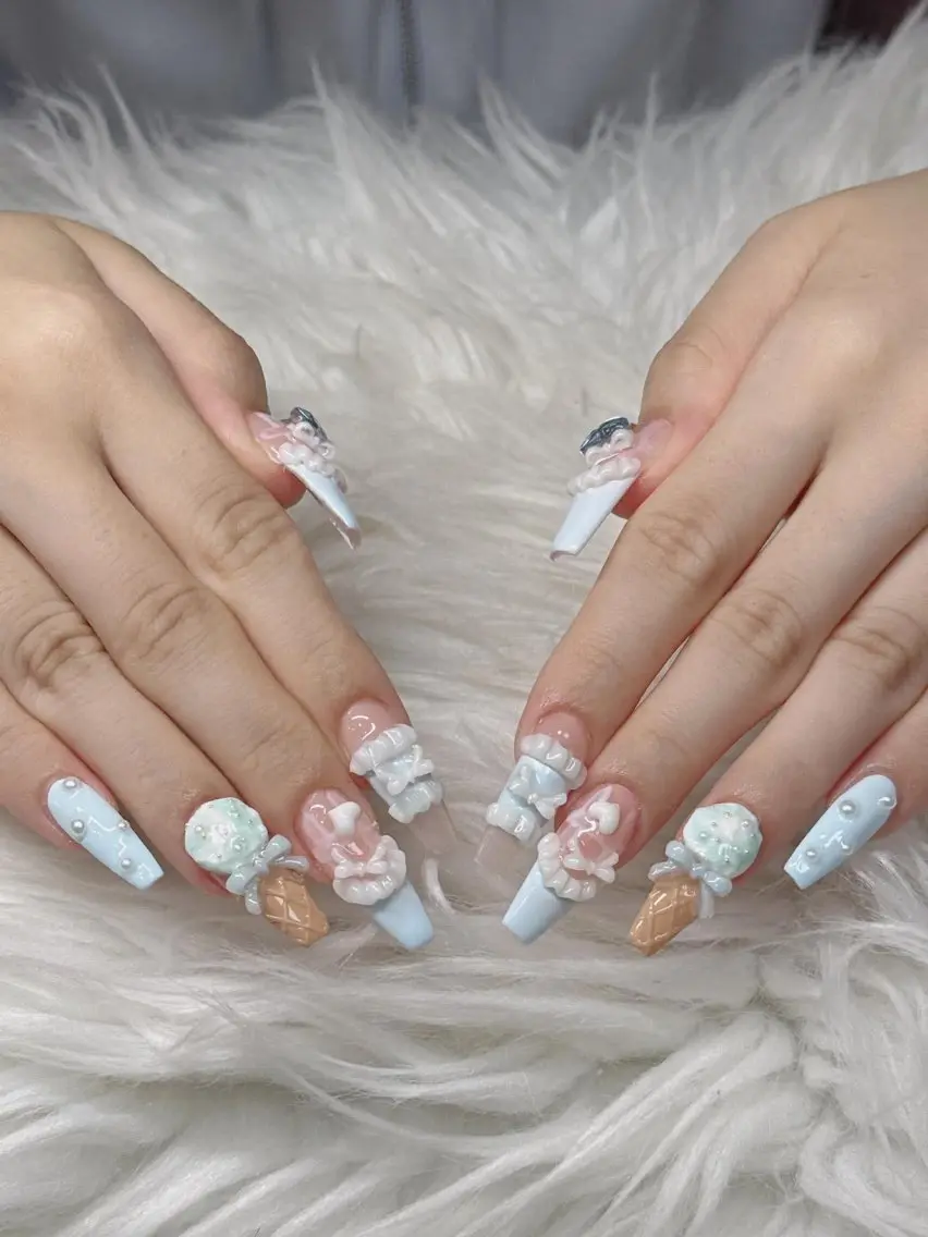 ネイル 長さ出し グラデーション 卒業式 キラキラネイル マグネットネイル ハンドネイル Lee Nailsのネイルデザイン