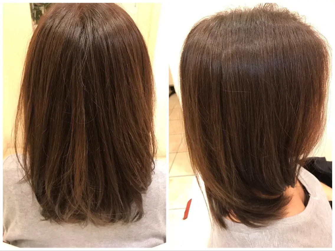 ミディアム カラー アッシュ アッシュグレー アッシュグレージュ グレージュ 斎藤 彩香のヘアスタイル