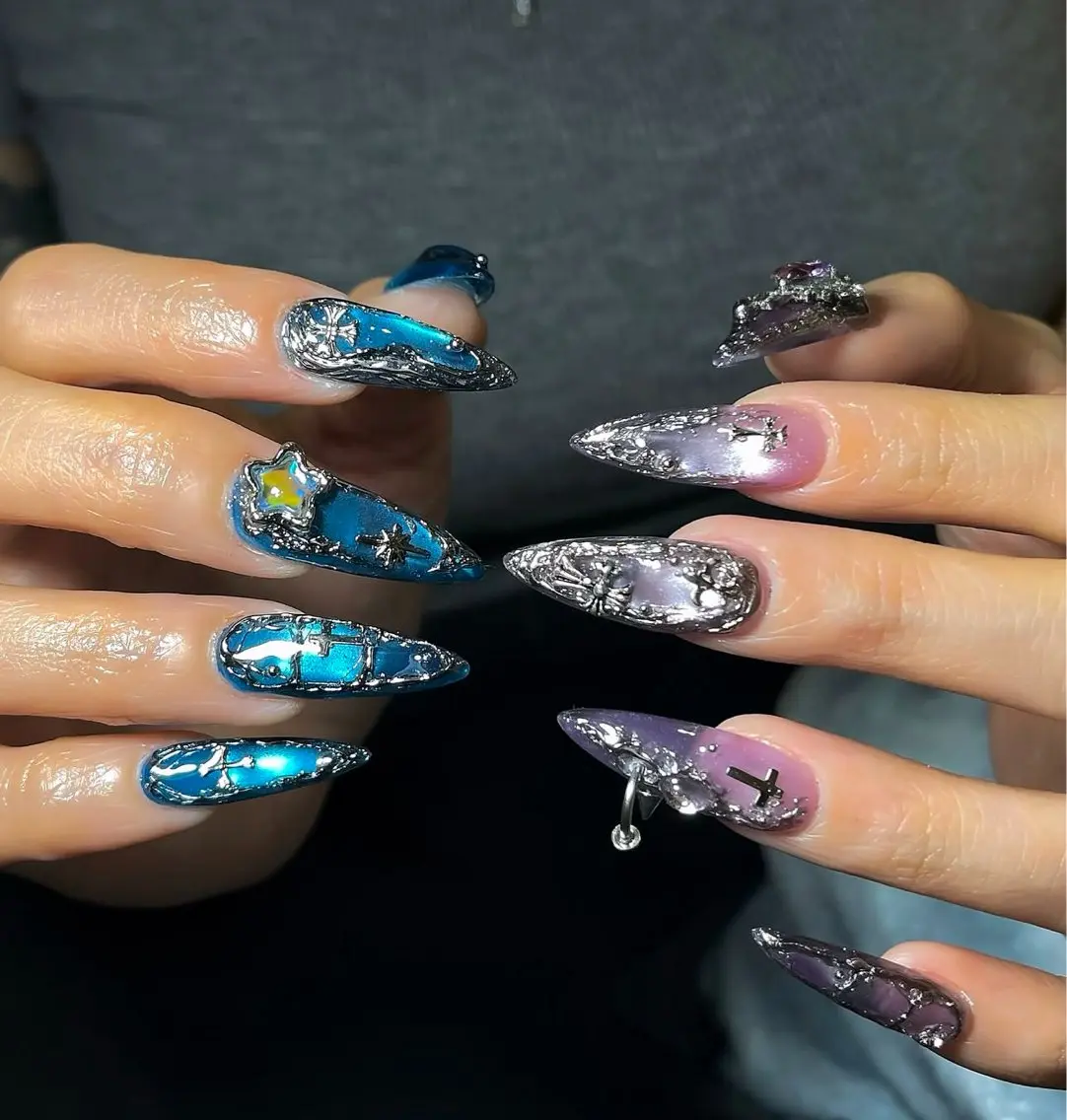 ネイル フレンチネイル ジェルネイル マグネットネイル 持ち込み ニュアンスネイル ハンドネイル Nami nailのネイルデザイン