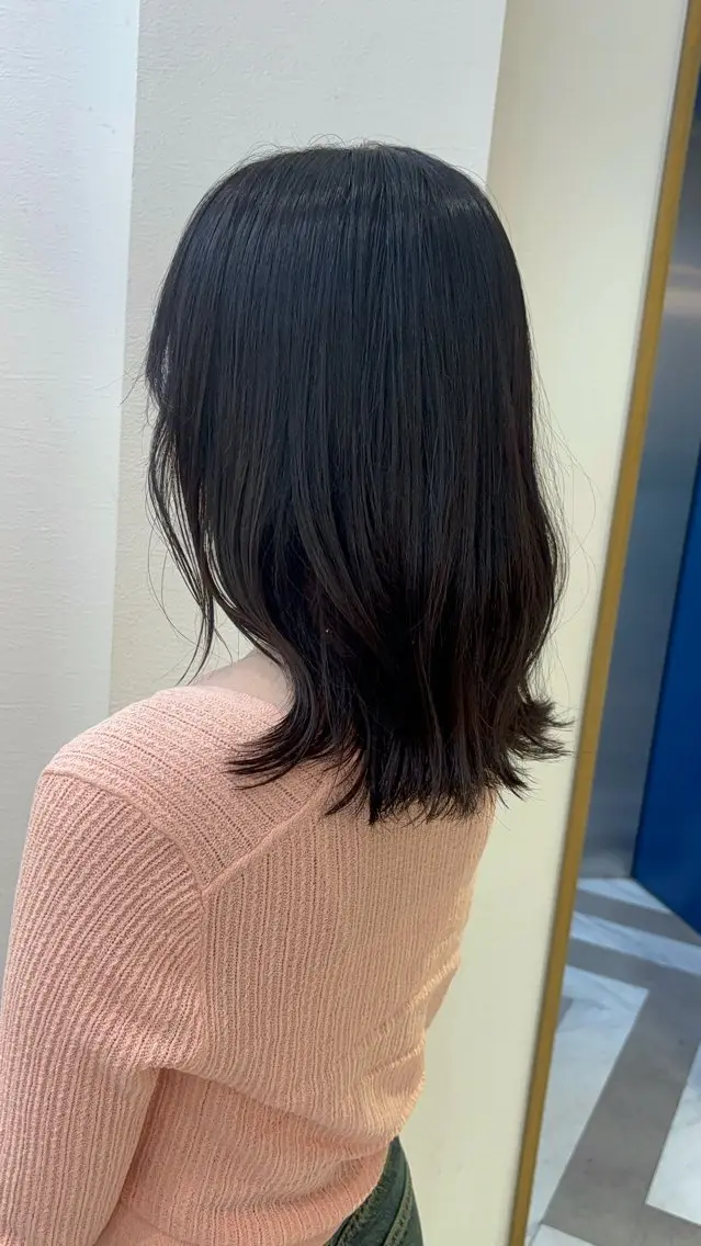 ミディアム カラー ヘアアレンジ ✨韓国レイヤー/透明 感カラー/目黒慎太郎のヘアスタイル