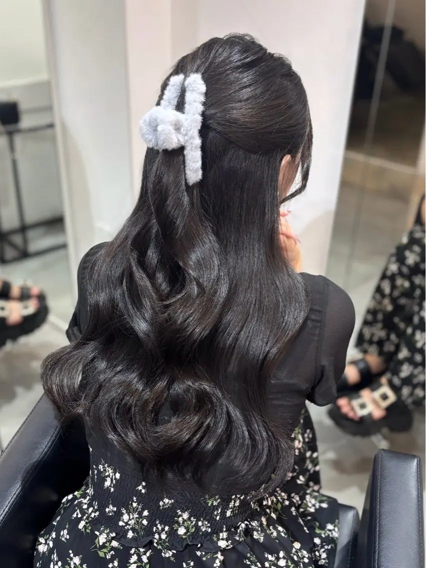 ロング ヘアカラー 似合わせカット♡ 韓国レイヤーのヘアスタイル