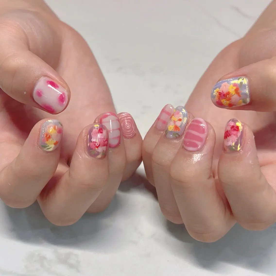ネイル アートネイル ハンドネイル piyo 🌼*・のネイルデザイン