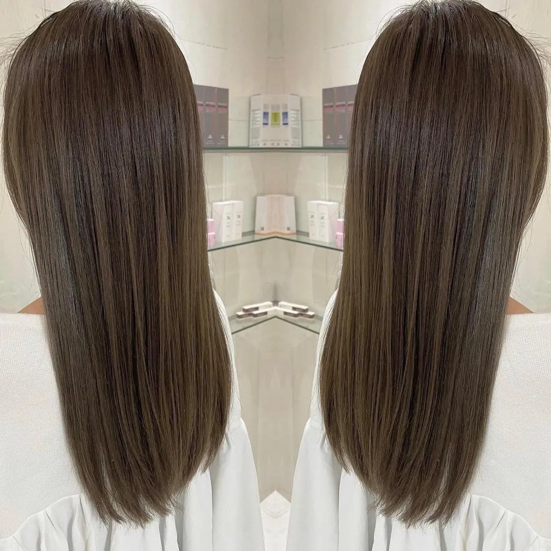 ロング カラー アッシュ 外国人風カラー レイヤーカット トリートメント ヘアカラー トリートメント 河合秀明/ショート /ボブ/レイヤーのヘアスタイル