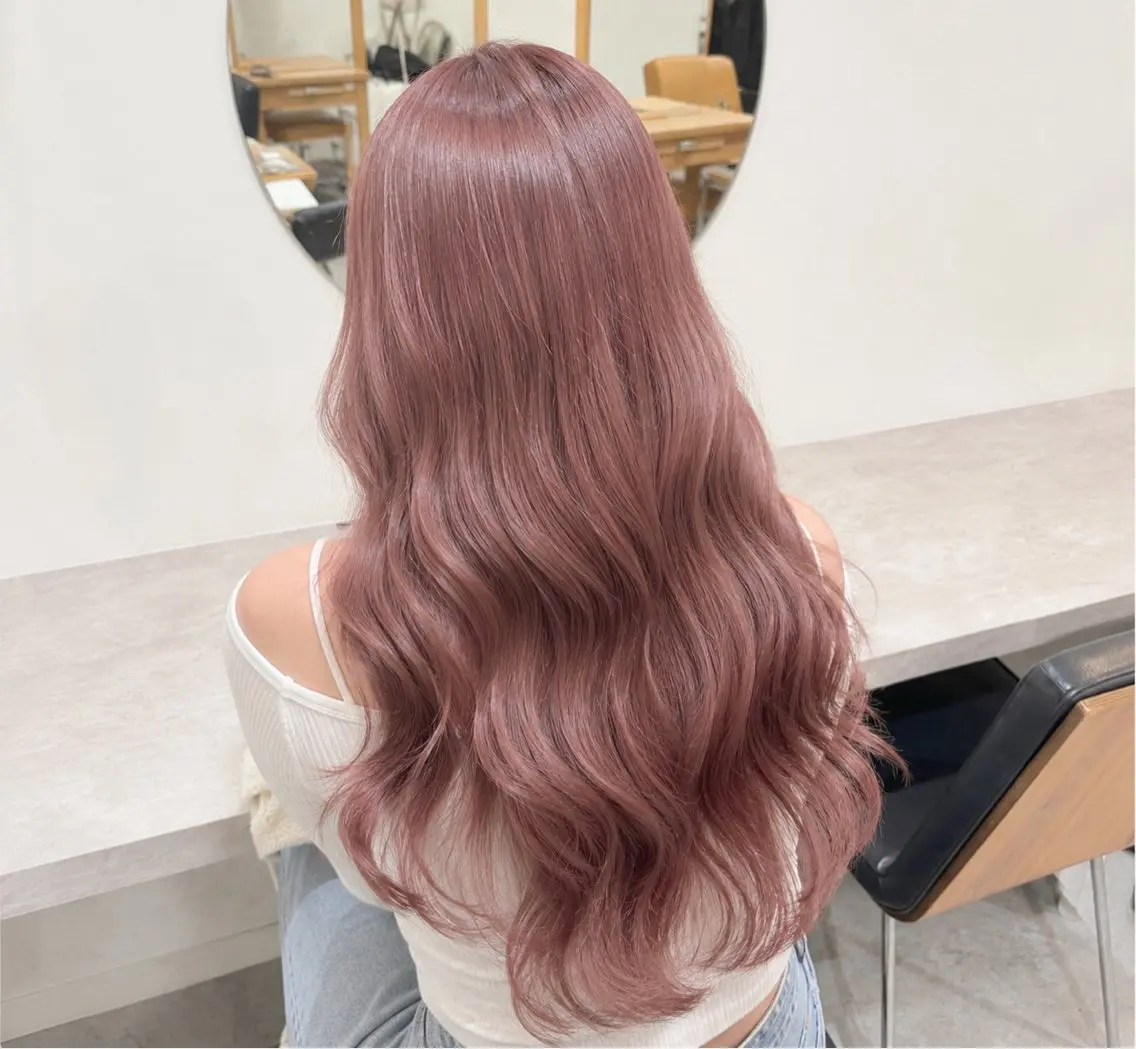 ロング カット ヘアカラー 🤍ブリーチ/韓国 レイヤー/愛珠🎀のヘアスタイル