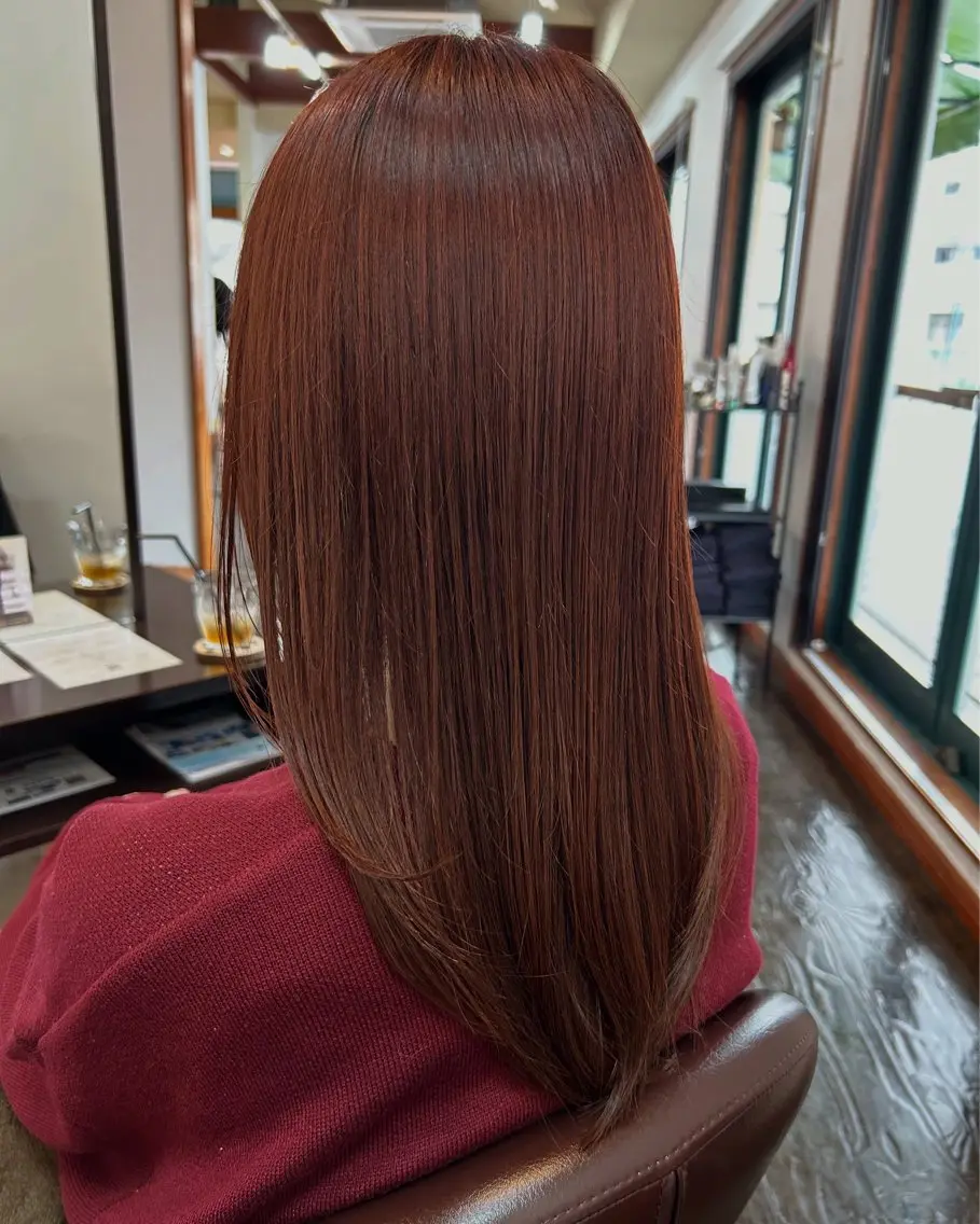 カラー オレンジ 坂本 瑞季 🤍 髪質改善のヘアスタイル
