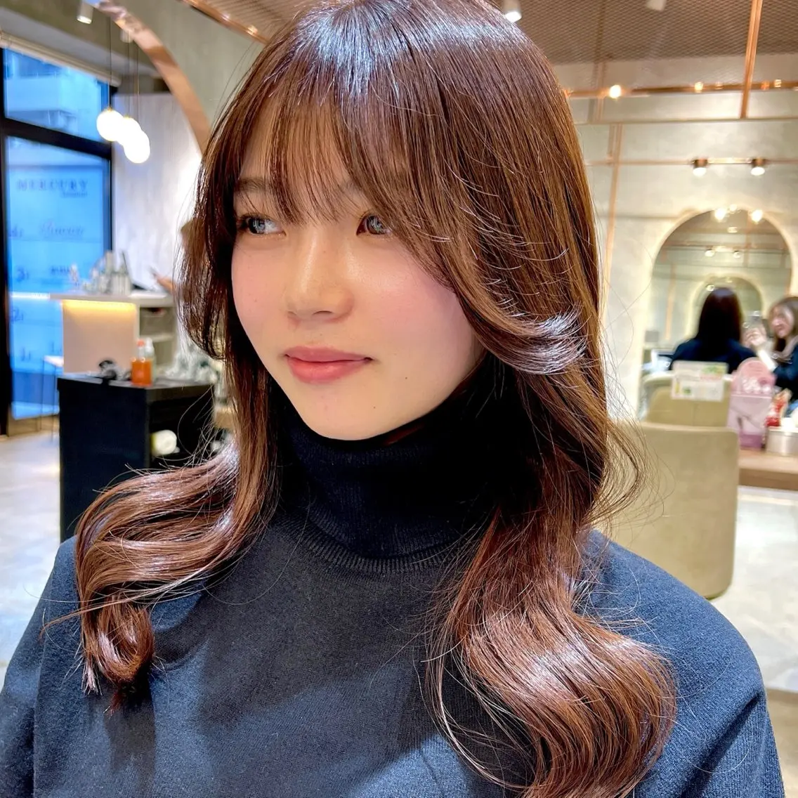 ロング カラー 韓国風ヘア カット ヘアカラー トリートメント 韓国ヘア♡おくれ毛♡ ボブ♡sayakaのヘアスタイル