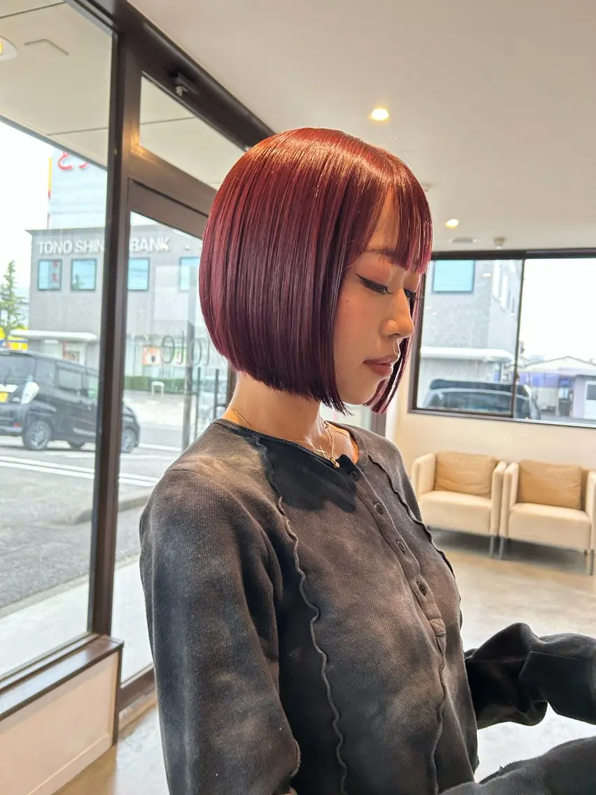 ショート ボブ カット ヘアカラー トリートメント くろだ まみのヘアスタイル