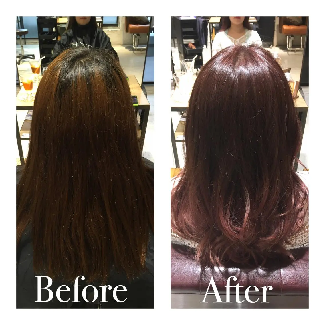 ミディアム セミロング ロング カラー パーマ アオガミ （前髪顔周りカット）のヘアスタイル