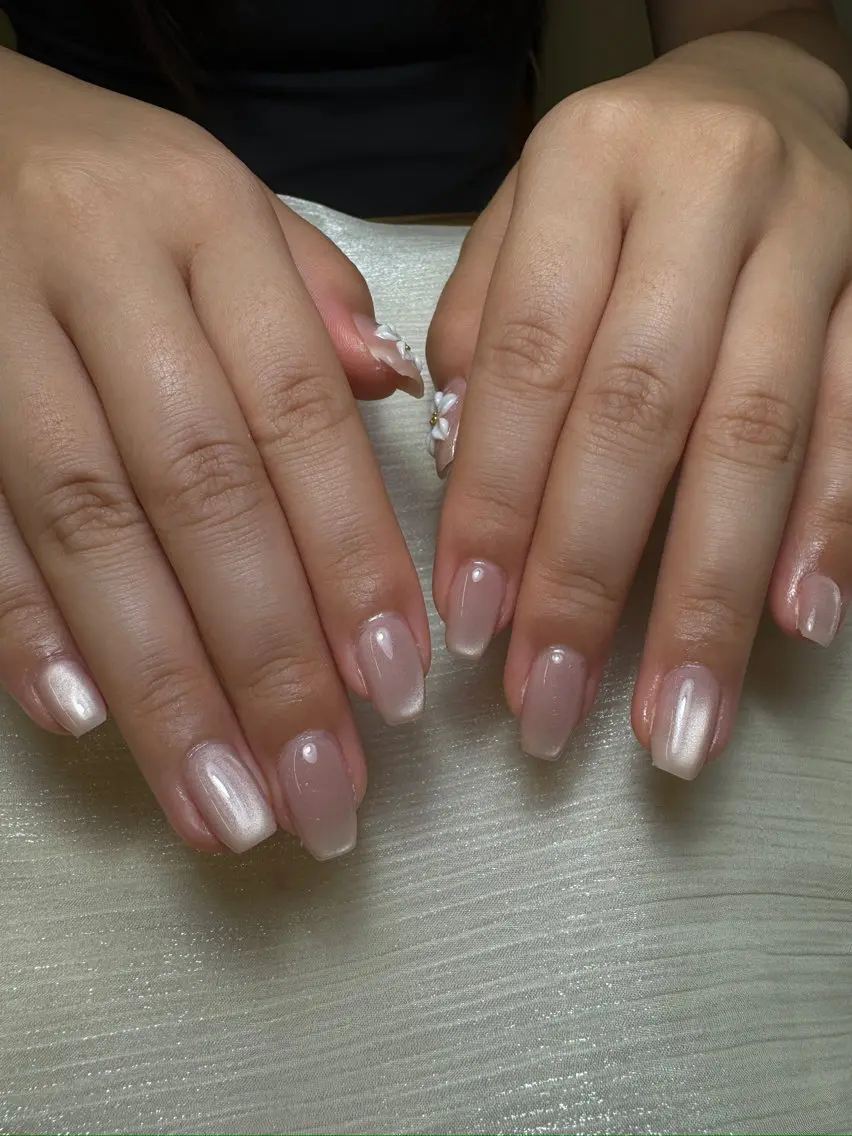 ネイル ハンドネイル ユリ🎀長さだし/ パラジェル/持ち込みのネイルデザイン