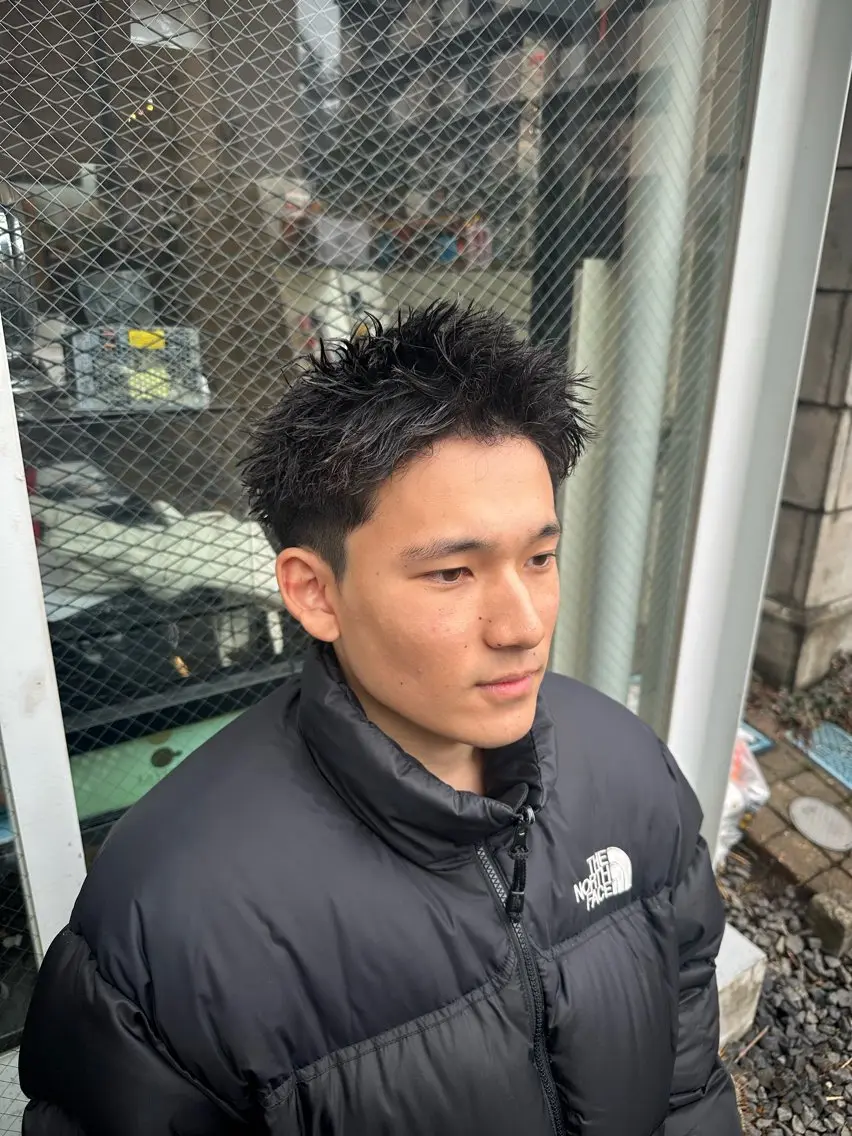 ショート パーマ メンズ スパイキーショート ショートヘア カット パーマ トリートメント ツイスパ/メンズ パーマ/歩夢のヘアスタイル