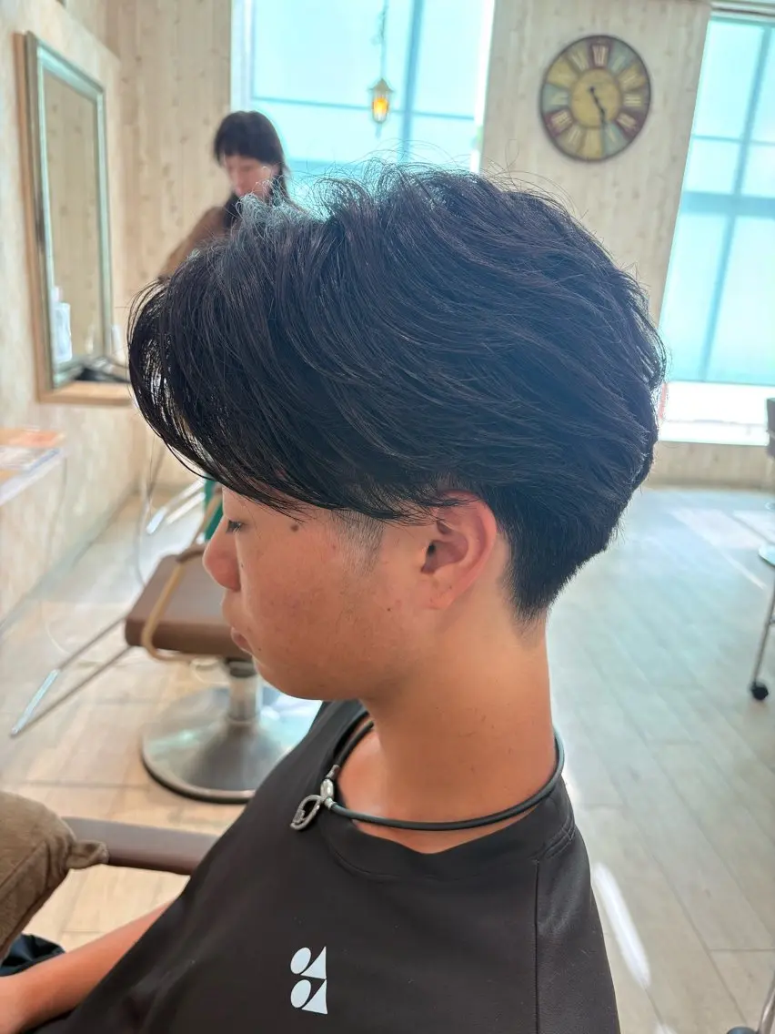 メンズ カット パーマ U24✨️0円モデル 🎀藤村音寧🎀のヘアスタイル