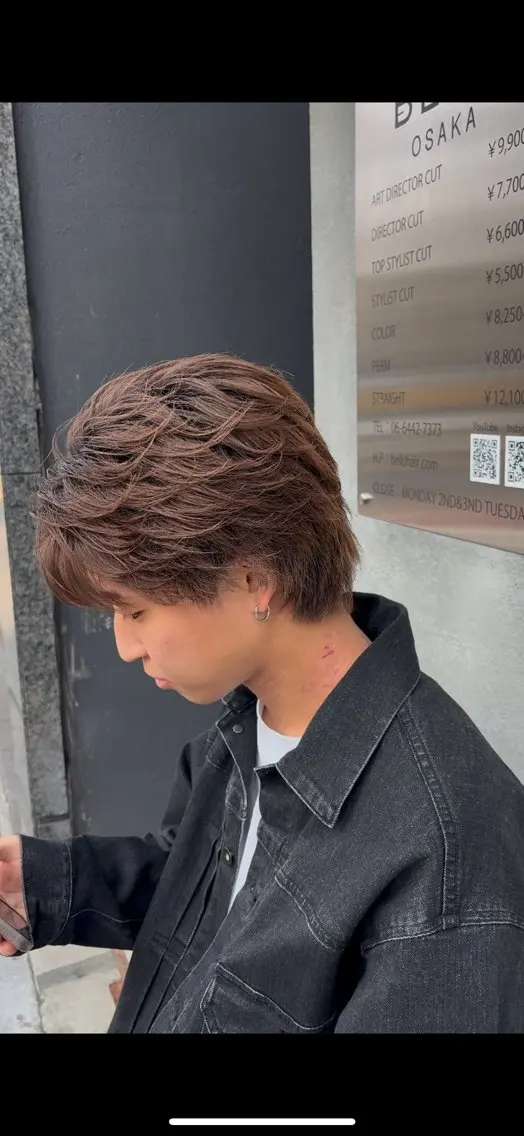 ショート カラー パーマ メンズ フェザーパーマ メンズパーマ BELO / yuzuのヘアスタイル