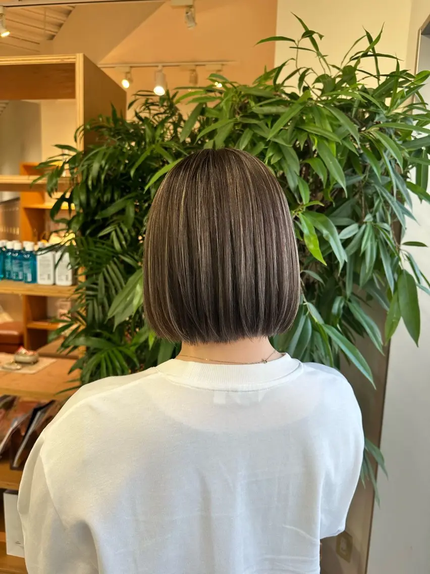 ショート ボブ ハイライト ヘアカラー トリートメント ブリーチカラー/ わきたちえ🌻のヘアスタイル