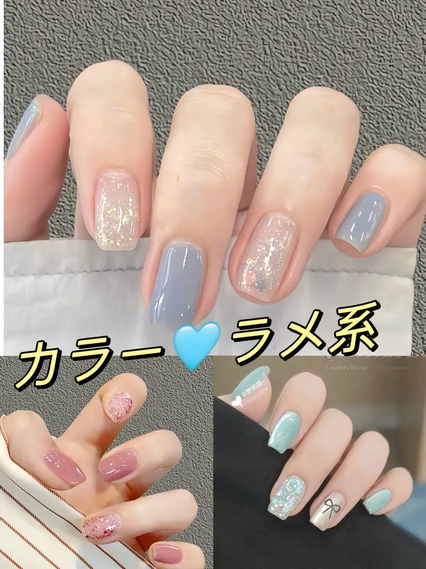 ネイル ラメ(グリッター) ワンカラーネイル LEDアイラッシュ ∩_∩アオイのマツエク・マツパデザイン