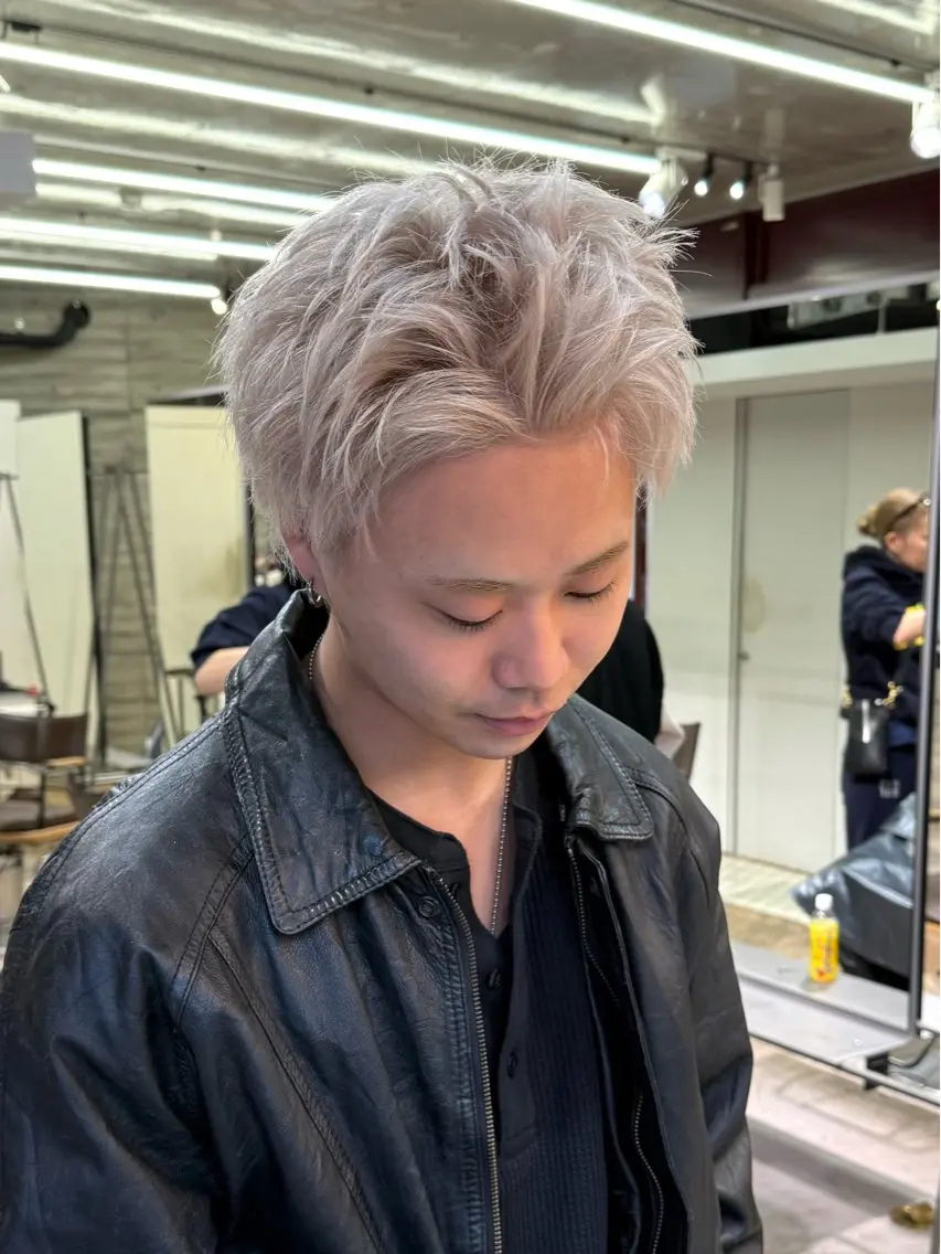 メンズダブルカラー¦ブリーチ1回込みの写真