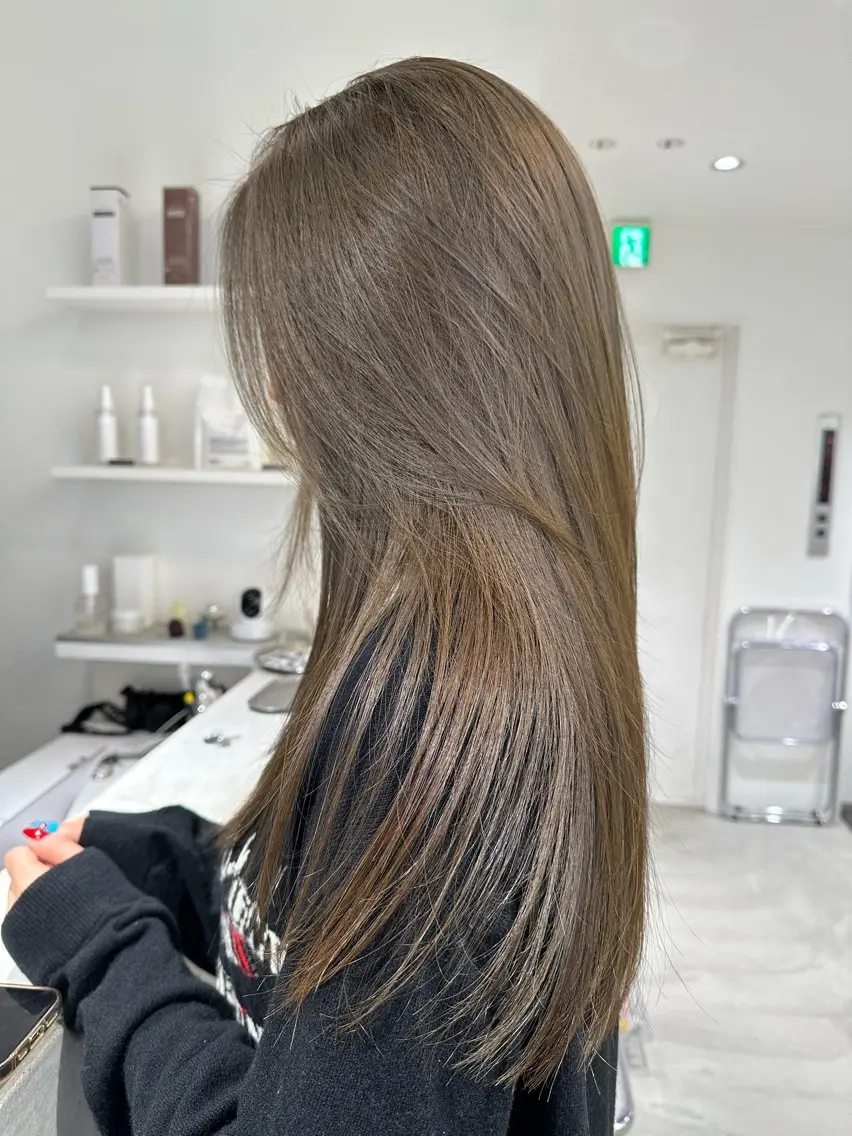 【ブリーチ無し】透明感ダブルカラー🌈+トリートメント付き⭐️の写真