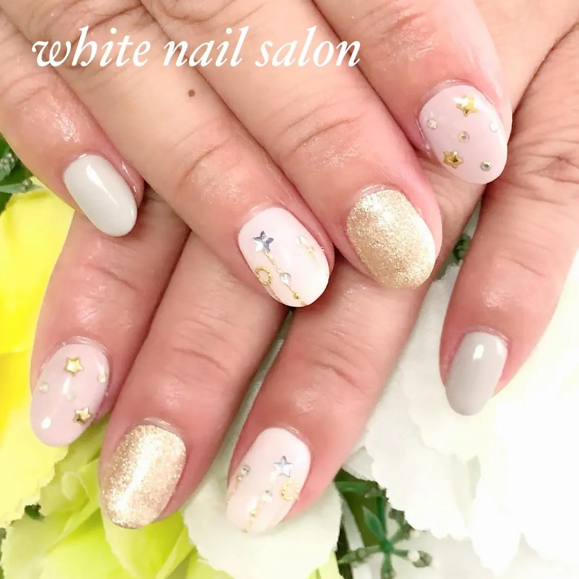 ネイル アートネイル フレンチネイル ジェルネイル ハードジェル 持ち込み ハンドネイル white nail salonのネイルデザイン