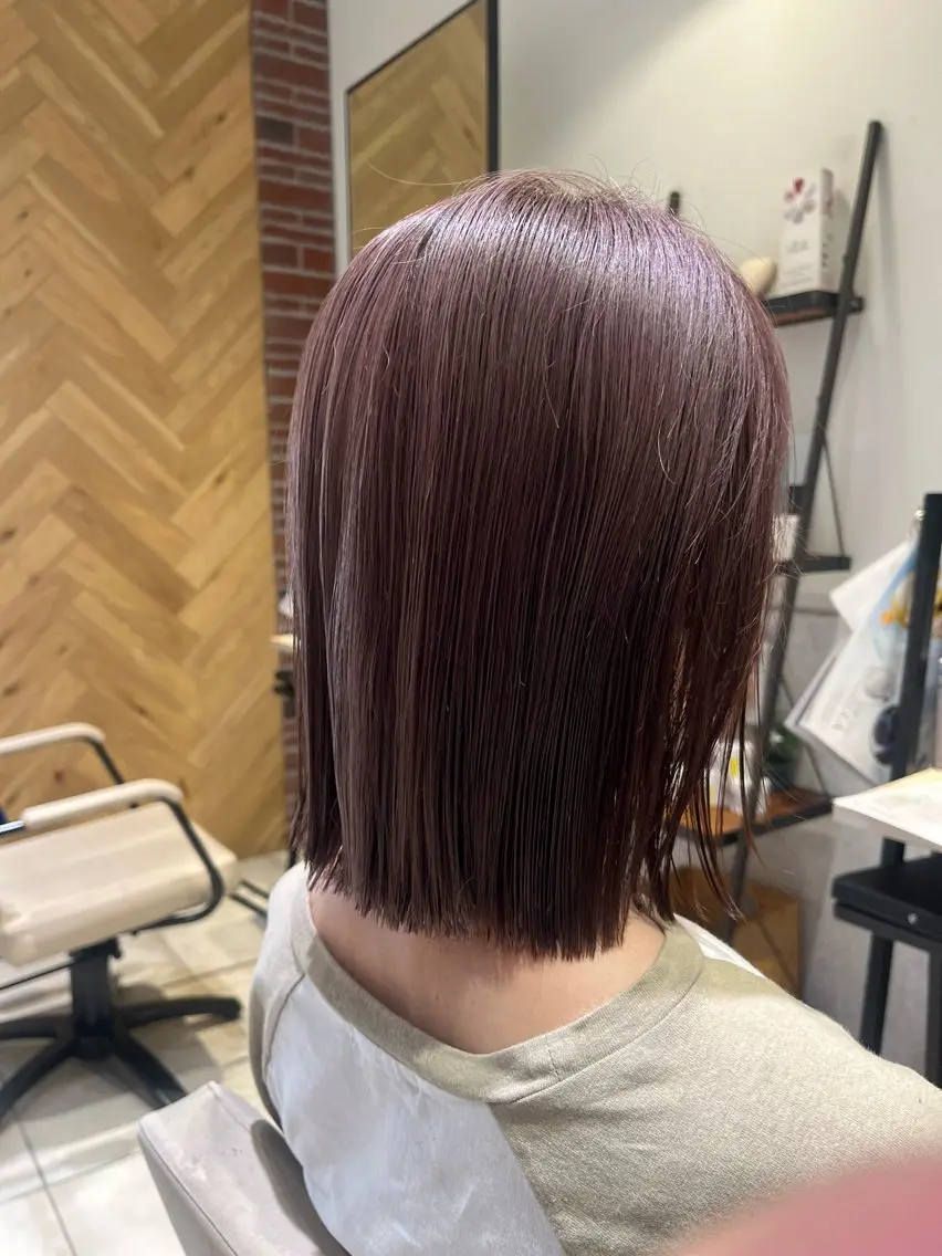 ミディアム カラー 髪質改善・ショートレ イヤーボブ🧡関玲子のヘアスタイル
