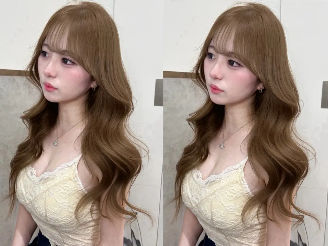 ロング ヘアカラー トリートメント 🎀ダブルカラー/ 透明感カラー/翼🎀のヘアスタイル