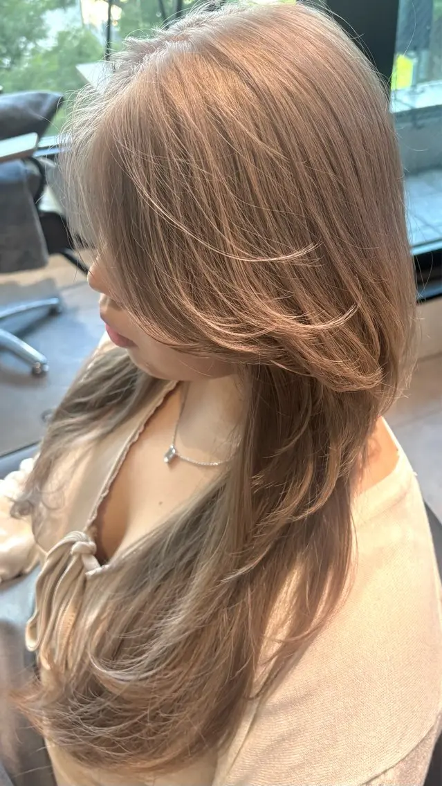 ロング カット ヘアカラー トリートメント CHERIM ❤️🔥新家光葉のヘアスタイル