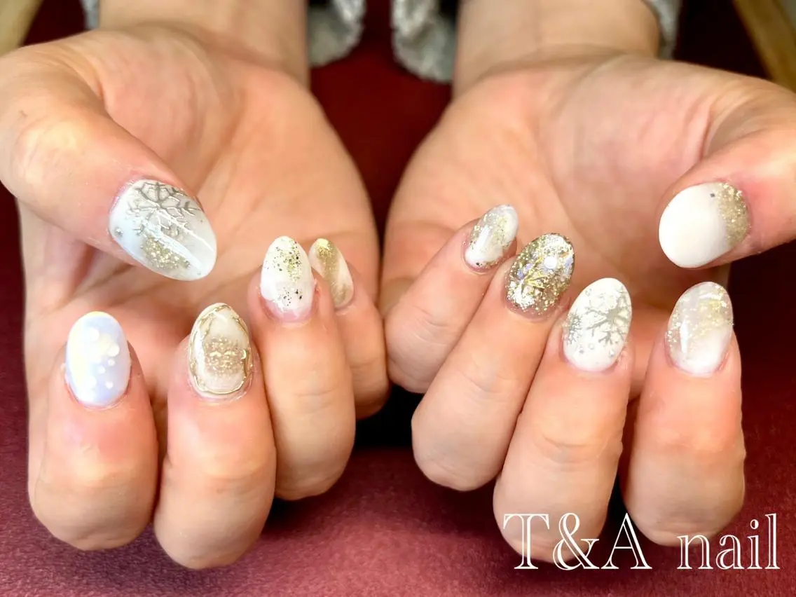 ミディアム ネイル 長さ出し ジェルネイル ニュアンスネイル スカルプネイル シンプルネイル T&A nailのネイルデザイン