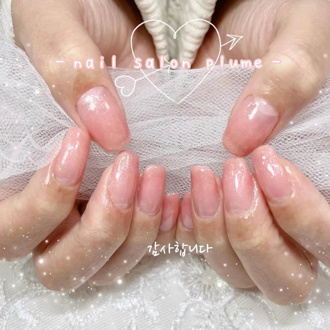 ネイル アートネイル フラワーネイル フレンチネイル ジェルネイル ガーリー ハンドネイル plume nail ☆韓国ネイルのネイルデザイン