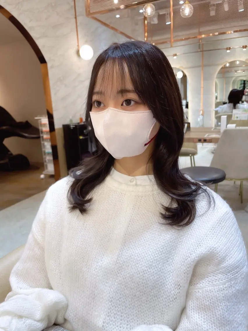 ミディアム カラー カット ヘアカラー 縮毛矯正 トリートメント レイヤー/韓国ヘア 縮毛矯正🫧鈴木颯のヘアスタイル
