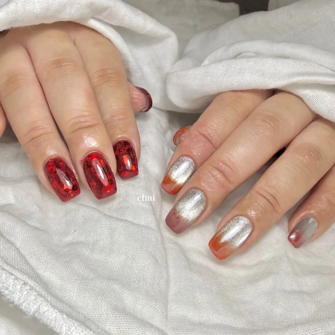 ネイル マグネットネイル ニュアンスネイル ハンドネイル chai nail +  eye📍鶴橋のネイルデザイン