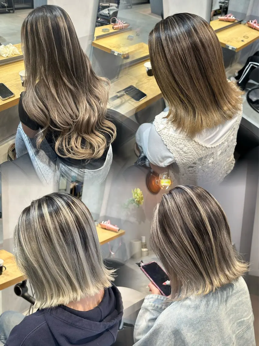 ミディアム カラー カット ヘアカラー トリートメント 🌟ハイライト/ハイ トーン🌟MIKIのヘアスタイル