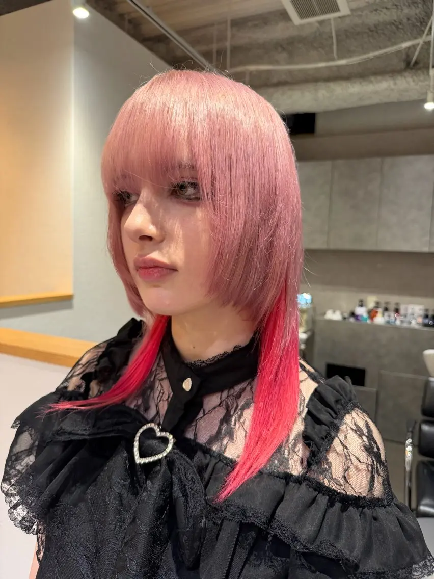 セミロング カラー ヘアカラー 渚音 nanoのヘアスタイル