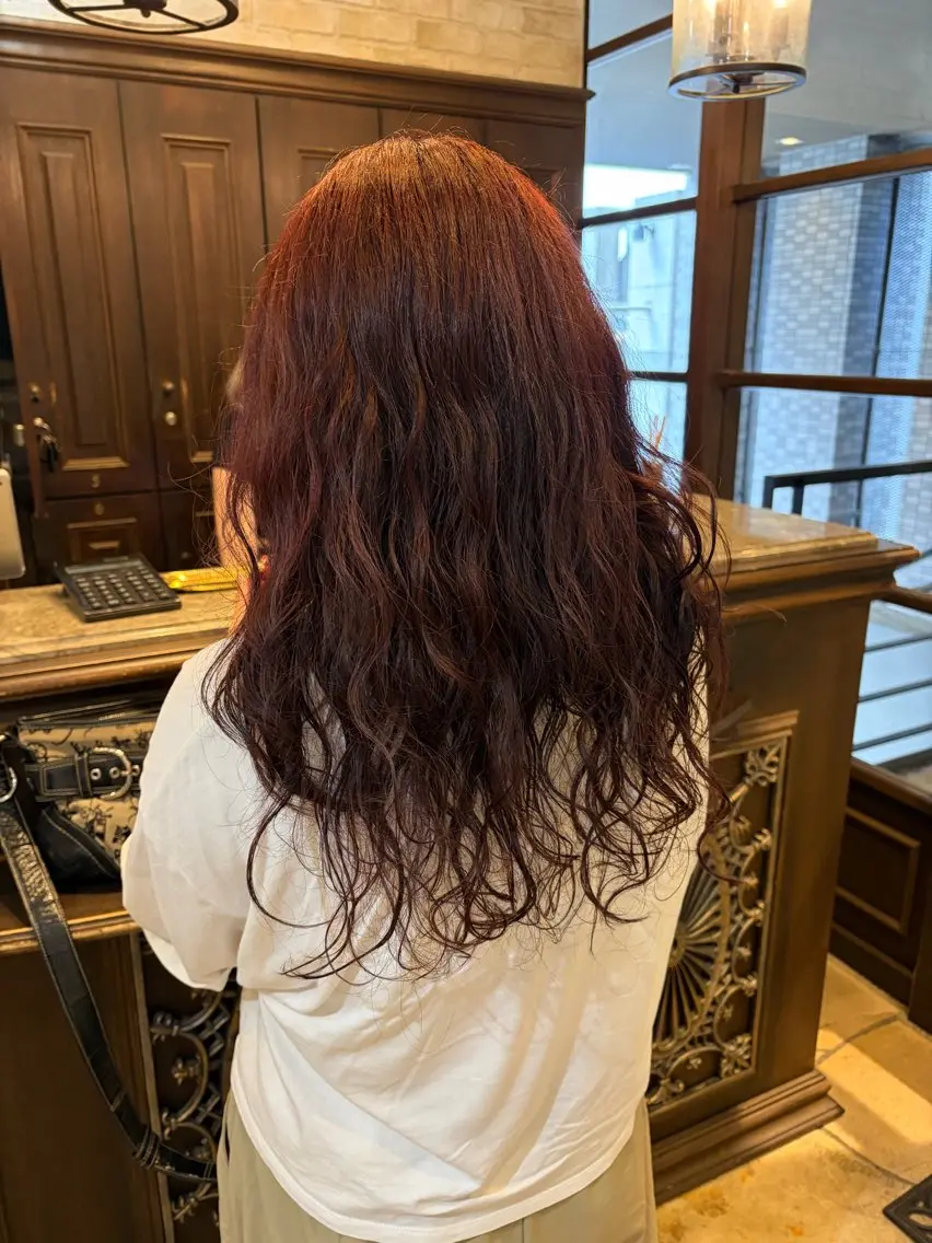 ロング カラー カット ヘアカラー せきや こころのヘアスタイル