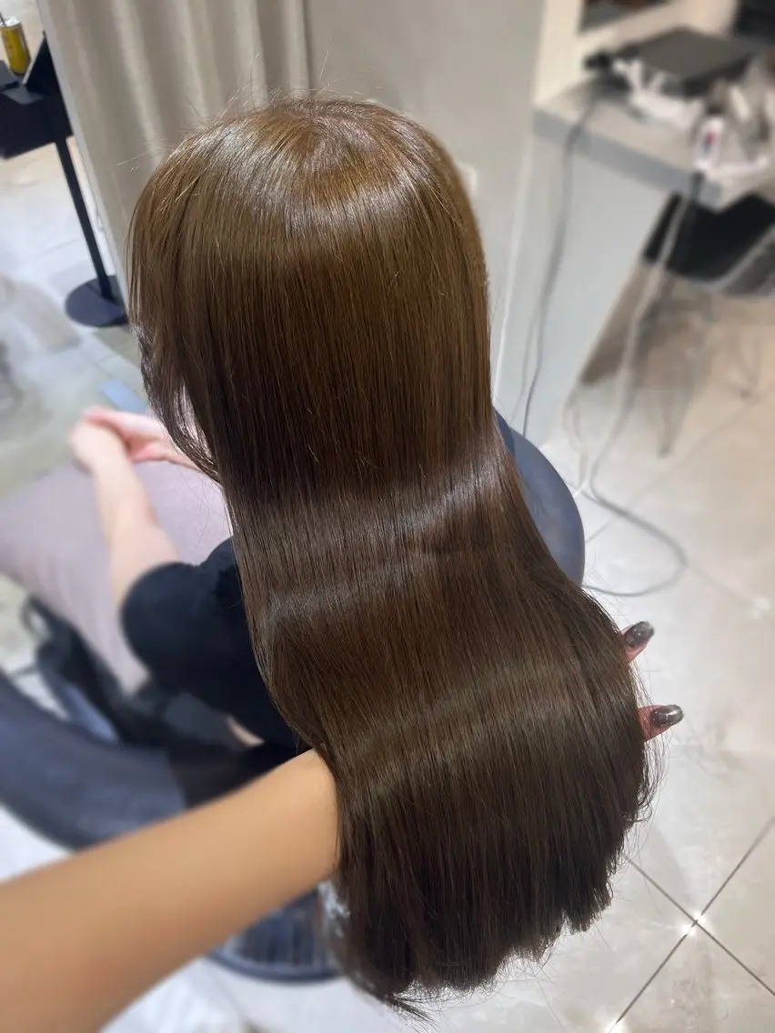 ロング カラー ブラウンカラー チョコレートブラウン 韓国レイヤー×モテ髪 /MITSUKI🤍のヘアスタイル