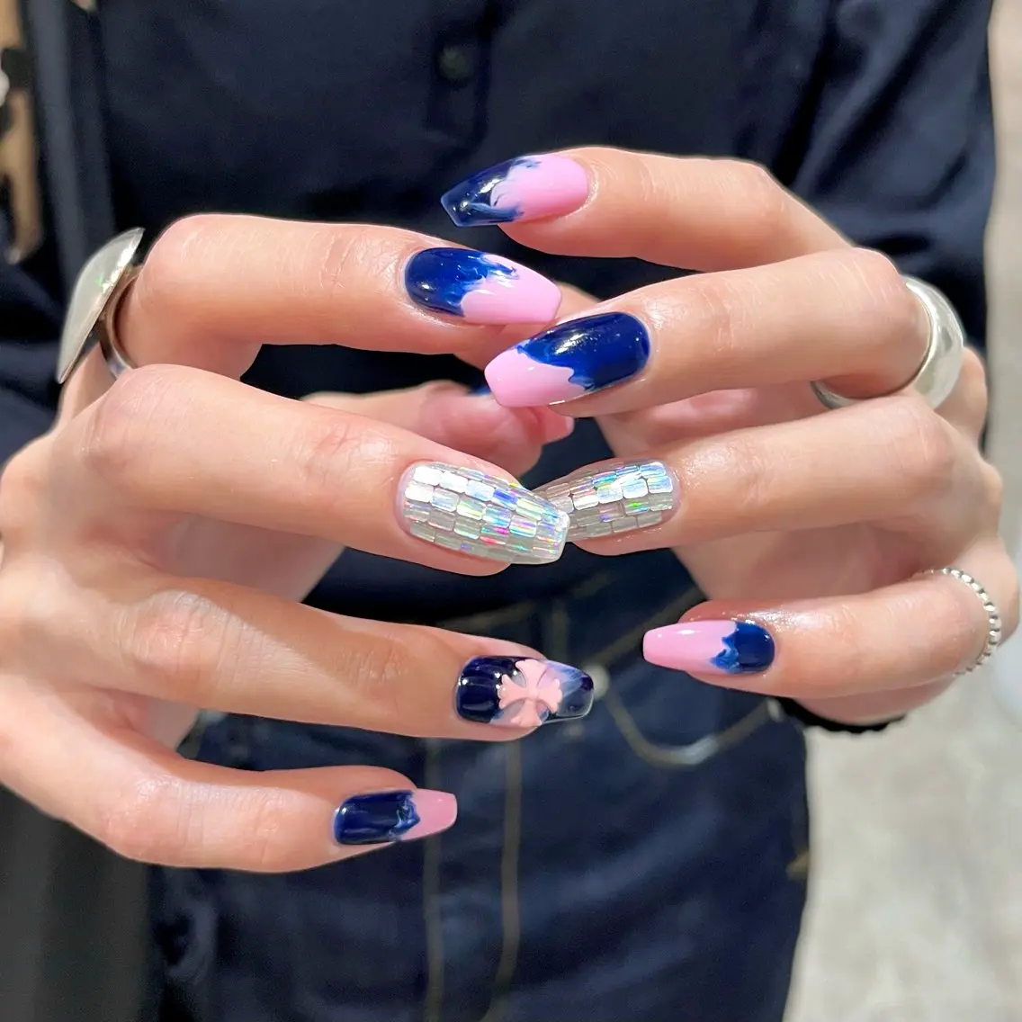 ネイル ハンドネイル 0203ムニムサン 💙Airiのネイルデザイン