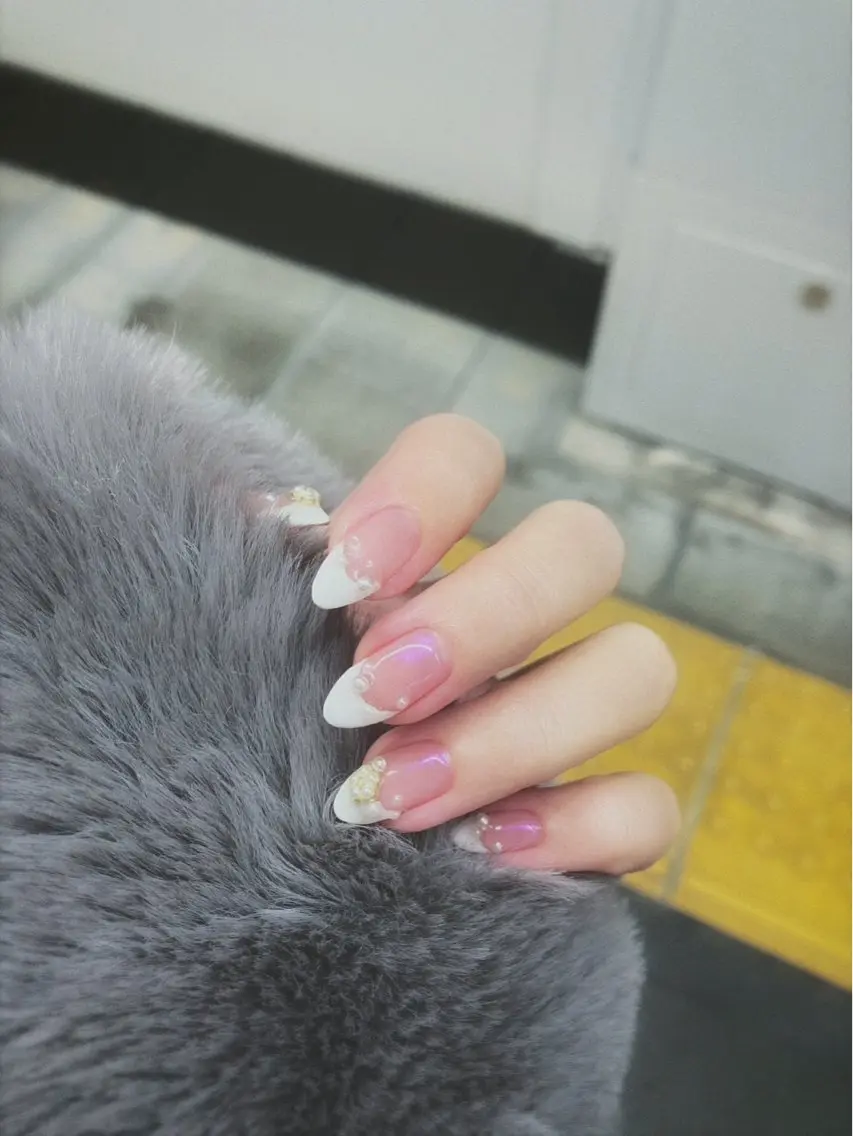 ネイル フレンチネイル ピンク ハンドネイル * haruのネイルデザイン