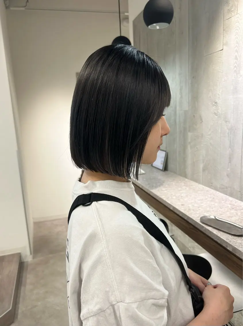 cut 🪽(men's cut◎)レイヤーカット/ お顔周りレイヤーカット /ボブ / 切りっぱなし/韓国風cutの写真