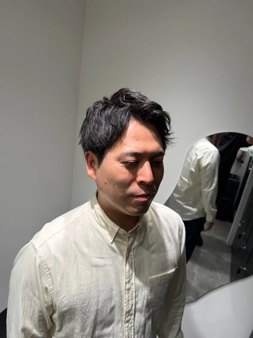 ショート パーマ メンズ カット パーマ 池田 勇児のヘアスタイル