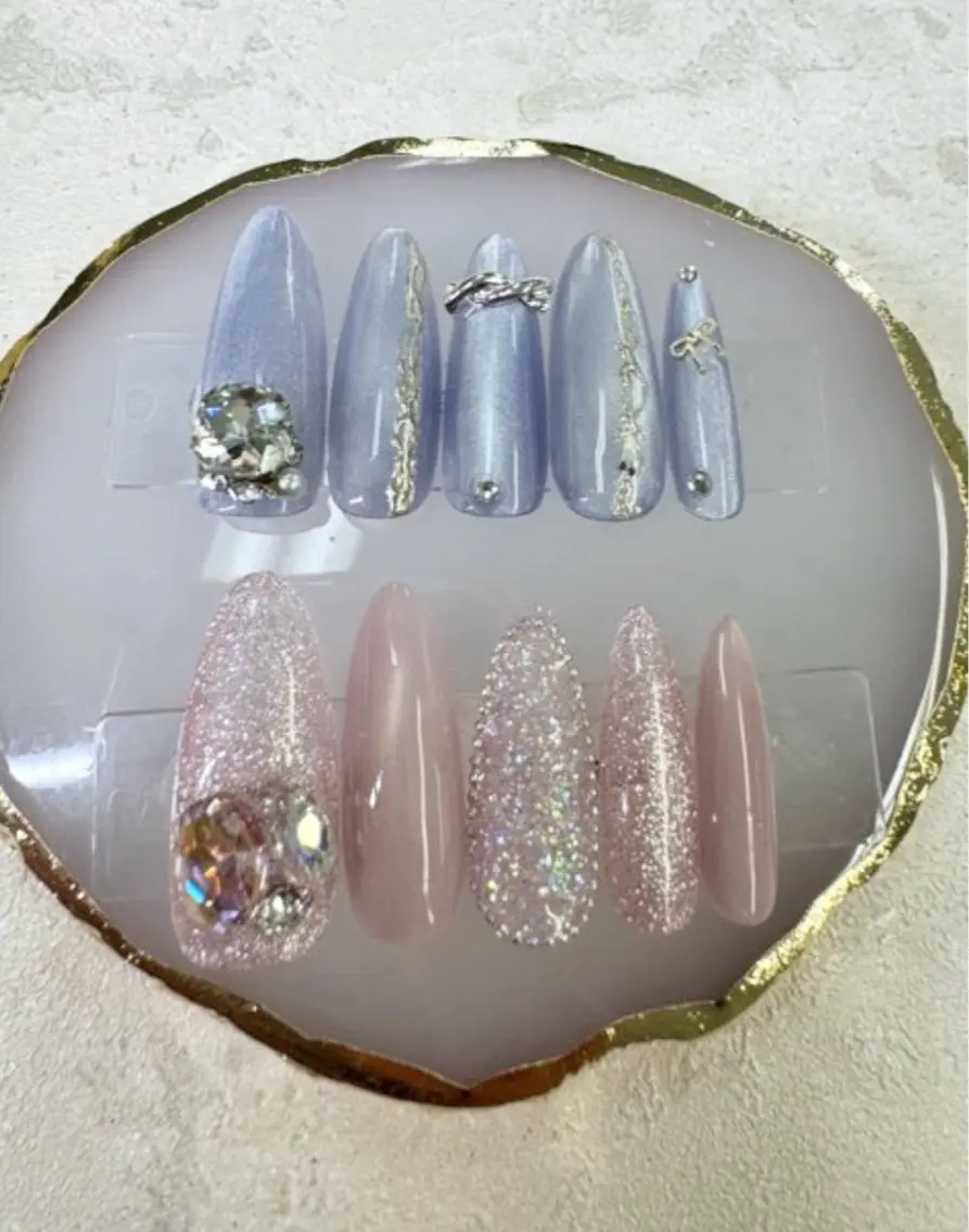 ネイル アートネイル フットネイル フレンチネイル ジェルネイル ガラスフレンチ Queeens nailのネイルデザイン