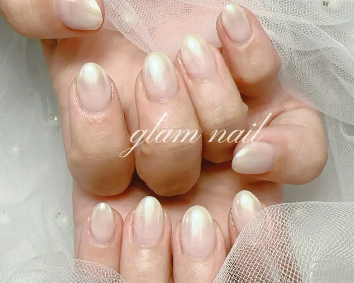 ネイル ハンドネイル エツメ💅 長さ出し🎀デザインのネイルデザイン