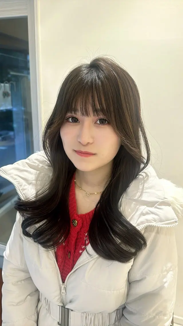 セミロング カラー ヘアカラー トリートメント 艶髪/髪質改善 縮毛矯正/まりのヘアスタイル